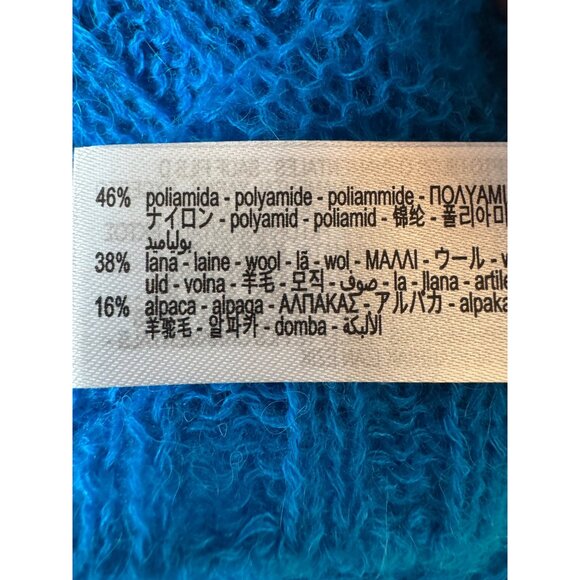 ZARA Small Open-Knit Sweater Sheer Teal/Blue Wool & Polyamide Blend - Picture 12 of 14